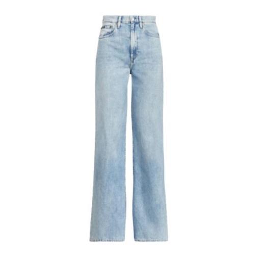 Polo Ralph Lauren Vida Ben Hög Midja Jeans Blue, Dam