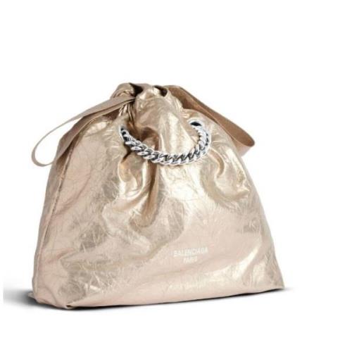 Balenciaga Beige Läder Metallic Finish Axelväska Beige, Dam