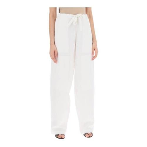 Salvatore Ferragamo Wide Trousers White, Dam