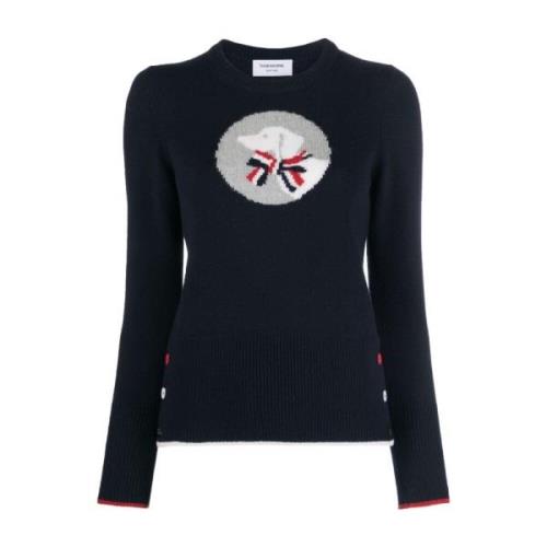 Thom Browne Round-neck Knitwear Blue, Dam