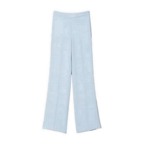 Twinset Wide Trousers Blue, Dam