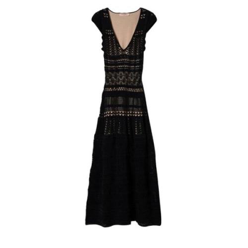 Twinset Maxi Dresses Black, Dam