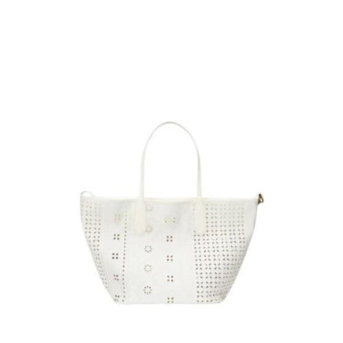 Polo Ralph Lauren Svart läder tote väska White, Dam