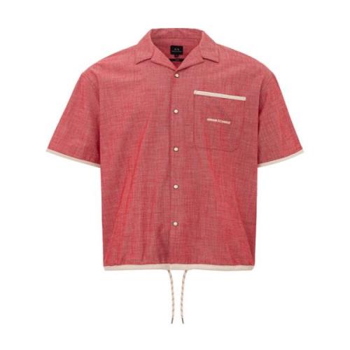 Armani Exchange Short Sleeve Shirts Red, Herr