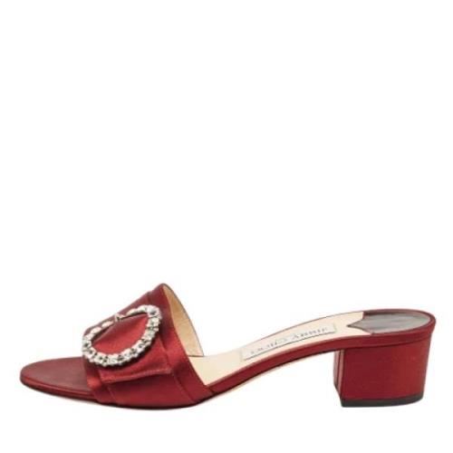 Jimmy Choo Pre-owned Pre-owned Satin sandaler Red, Dam