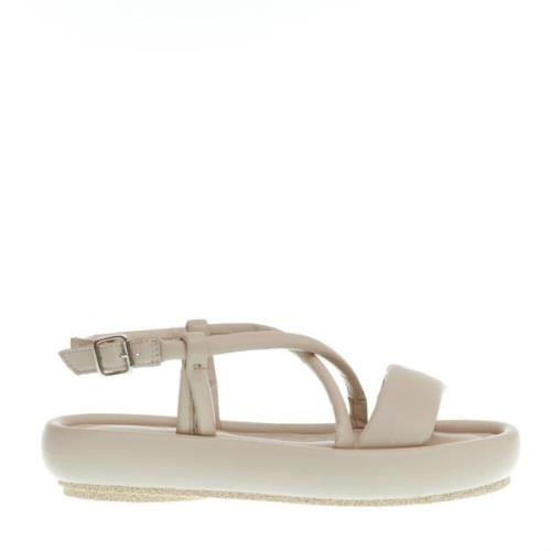 Patrizia Bonfanti Beige Låg Kilklack Lädersandal Beige, Dam