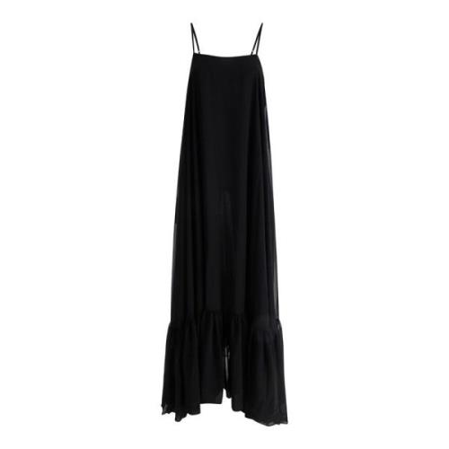 Rotate Birger Christensen Chiffong Maxi Vid Svart Klänning Black, Dam