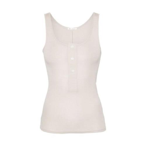 Ami Paris Sleeveless Tops Beige, Dam