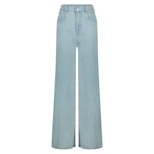 Homage Flowy Wide Leg Jeans med sprund Blue, Dam