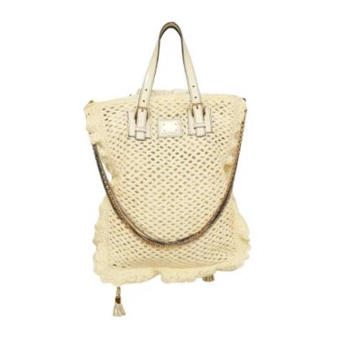 Dolce & Gabbana Pre-owned Pre-owned Raffia handvskor Beige, Dam