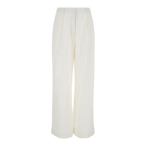 Dunst Wide Trousers White, Dam