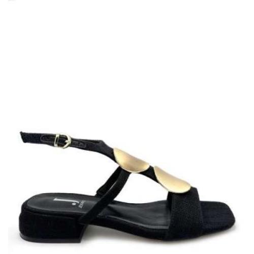 Jeannot Flat Sandals Black, Dam