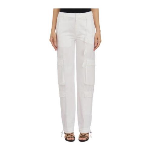 Dondup Straight Trousers White, Dam