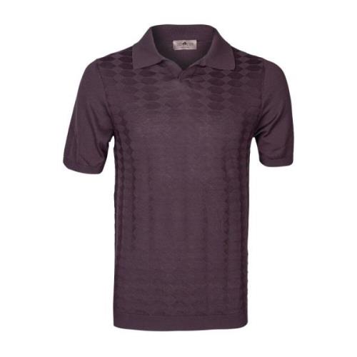 Irish Crone Slim Fit V-Hals Polo Purple, Herr