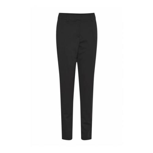 Ichi Slim-fit Trousers Black, Dam