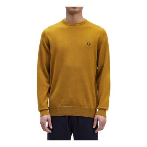 Fred Perry Klassisk Logo Crewneck Sweater Orange, Herr