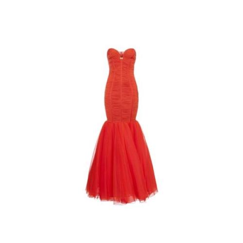 Elisabetta Franchi Elegant Svart Klänning Orange, Dam