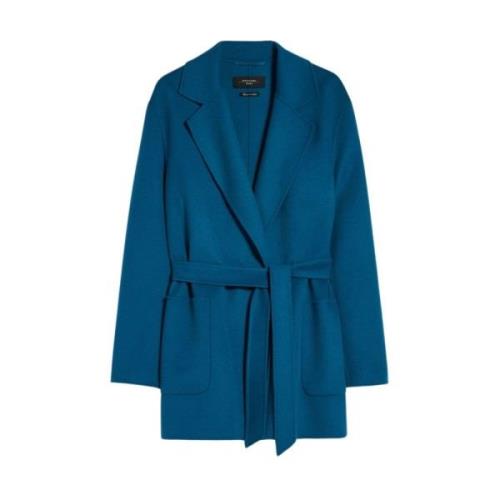 Max Mara Weekend Ellisse Ullblandad Oversized Jacka Blue, Dam