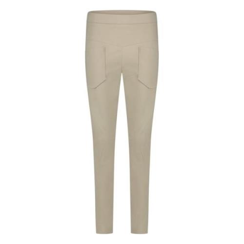 Jane Lushka Tapered Trousers Beige, Dam