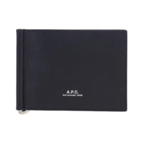 A.p.c. Svart Läderkorthållare Black, Herr