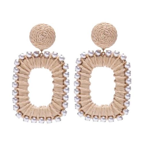 Carolina Herrera Earrings Beige, Dam