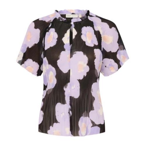 InWear Lavendel Poetisk Blomma Veckad Topp Blus Multicolor, Dam