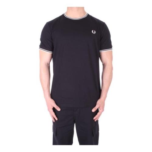 Fred Perry Ikoniskt Logotyp Bomull T-shirt för Män Black, Herr