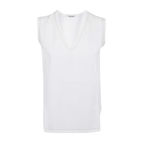 Kangra Sleeveless Tops White, Dam