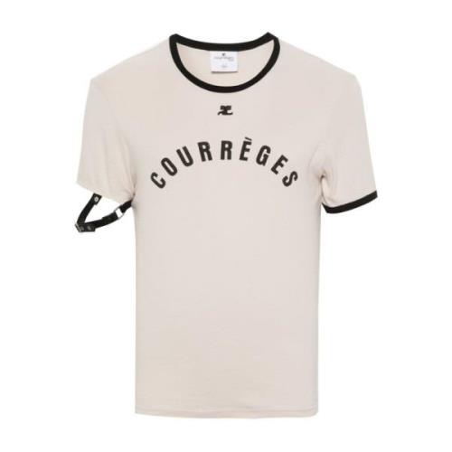 Courrèges T-Shirts Beige, Herr