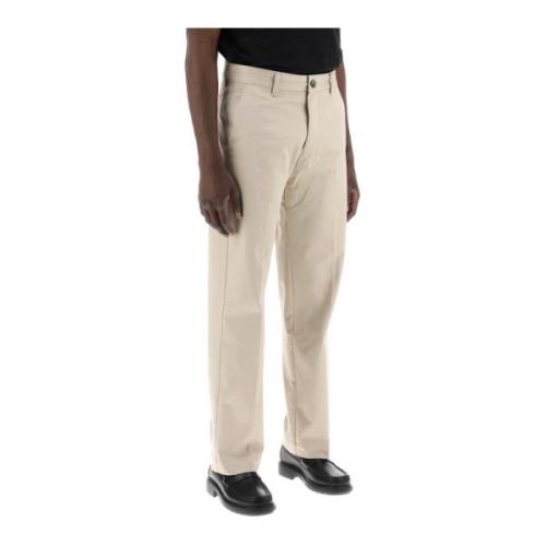 Ami Paris Bomulls satin chino byxor i Beige, Herr