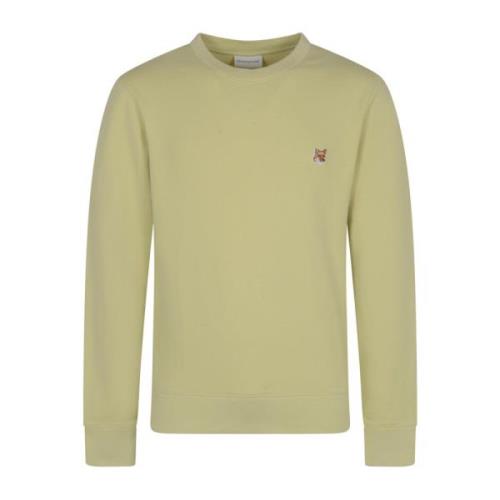 Maison Kitsuné Räv Huvud Patch Sweatshirt Yellow, Herr