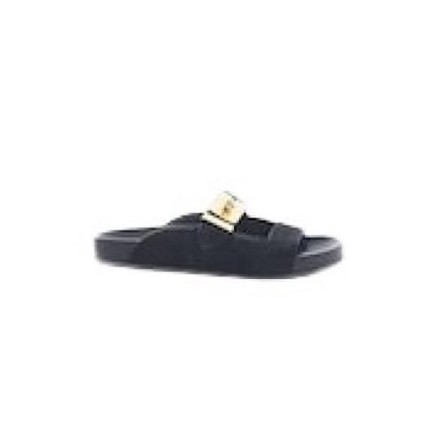 Lanvin Svart Spänne Tofflor Sandaler Black, Herr