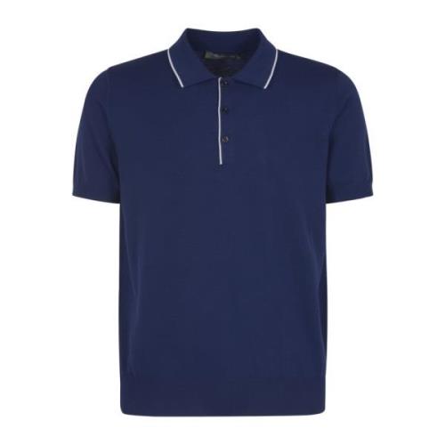 Canali Polo Shirts Blue, Herr