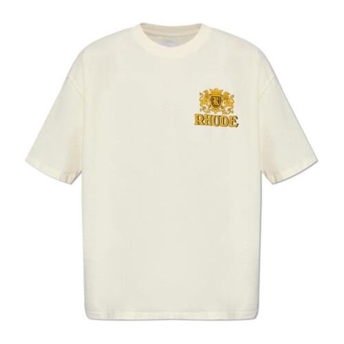 Rhude Tryckt T-shirt Beige, Herr