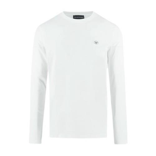 Emporio Armani Logo LS Bomull T-Shirt White, Herr