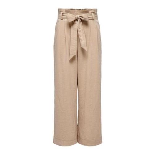 Only Wide Trousers Beige, Dam