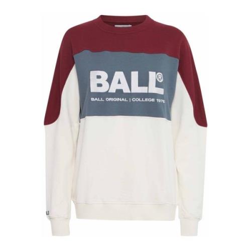 Ball Velvet Sweatshirt J. Evert Broderat Logotyp Multicolor, Dam