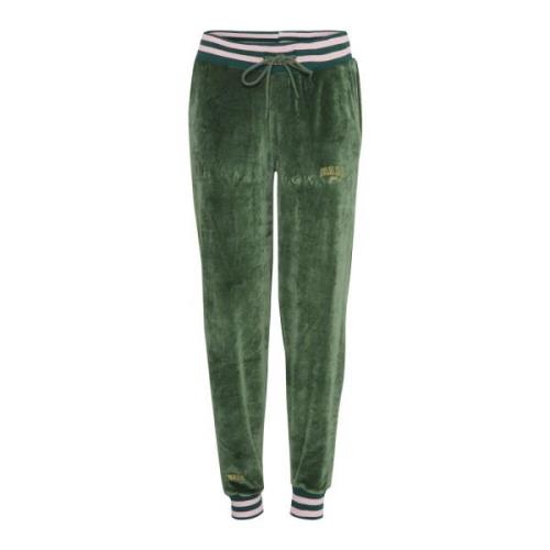 Ball Randig Ribbstickad Sweatpants Hunter Green, Dam