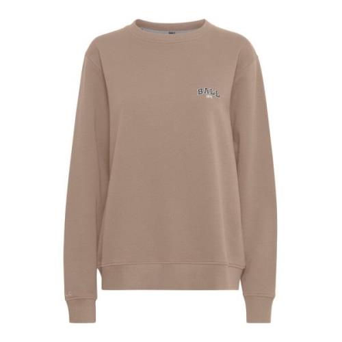 Ball Mjuk och Mysig Sweatshirt med Broderad Detalj Brown, Dam