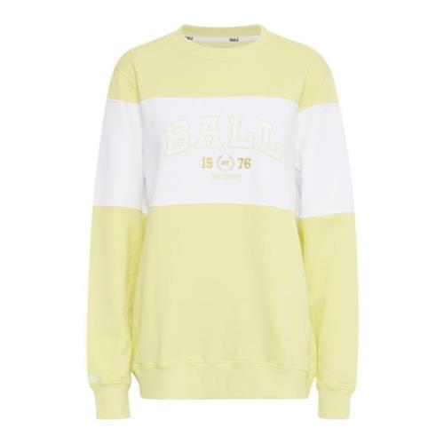 Ball Mysig Broderad Sweatshirt Yellow, Dam