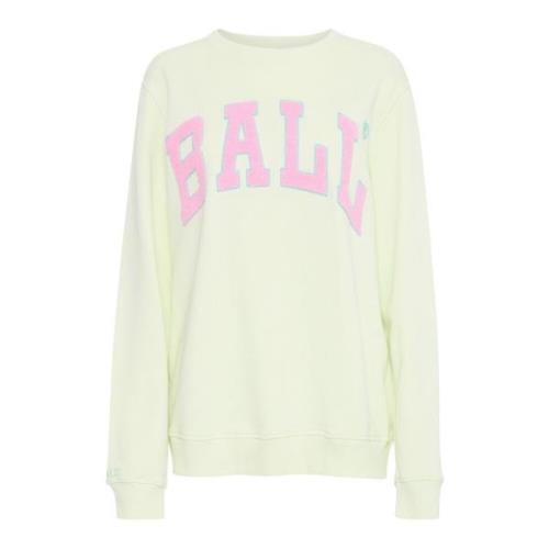 Ball Citron Curd Broderad Sweatshirt Green, Dam