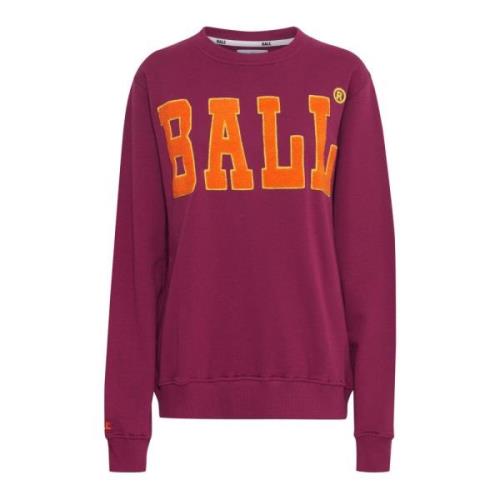 Ball Magenta Broderad Sweatshirt Red, Dam