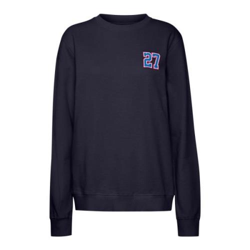 Ball Midnatt Broderad Sweatshirt Blue, Dam