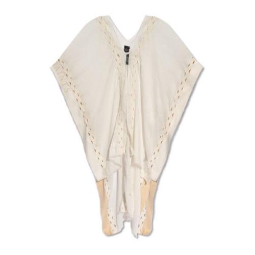 AllSaints Poncho med logotyp Beige, Dam