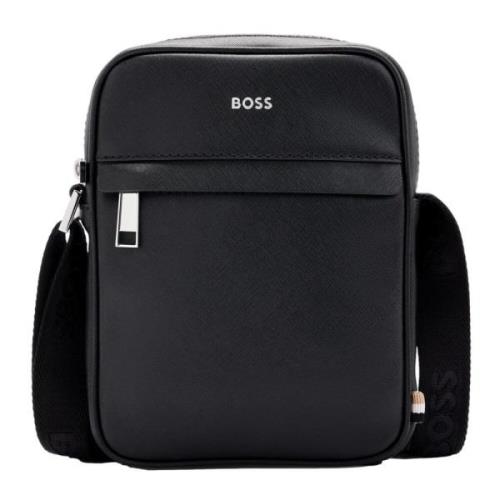 Hugo Boss Elegant Reporter Väska med Ikoniska Ränder Black, Herr