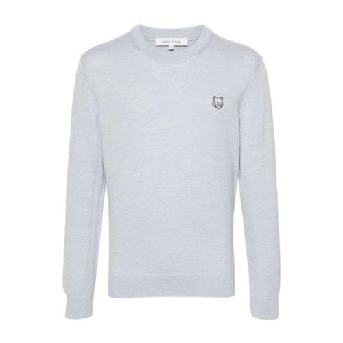 Maison Kitsuné Round-neck Knitwear Gray, Herr