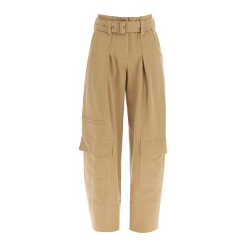 LOW Classic Wide Trousers Beige, Dam