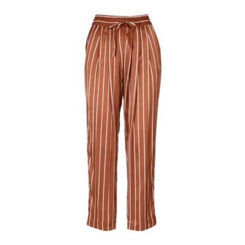 Semicouture Wide Trousers Brown, Dam