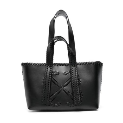 Off White Svart Toteväska med Arrows Design Black, Dam