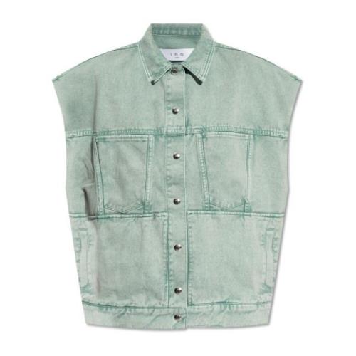 IRO Wally denim vest Green, Dam